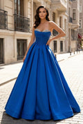 Theodosia Moon Royal Blue front view prom dress