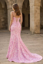 Ginevra Snow Rose Pink back view prom dress