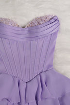 Blush A-Line Sweetheart Corset Ruffle Homecoming Dresses With Applique