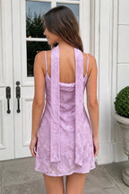 Leonora Lilac back view homecoming dress