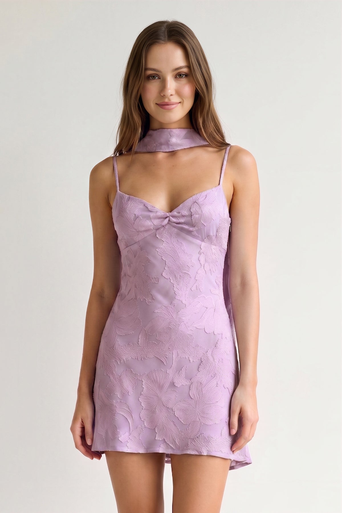 Leonora Lilac side view homecoming dress