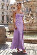 Evelina Wren Lilac front view prom dress