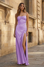 Sidonie Lilac front view evening dress