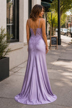 Adelise Winter Lilac back view prom dress