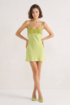 Lilibeth Lime Green detail 2 homecoming dress