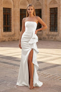 Clarisse Nell Ivory front view prom dress