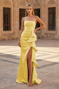 Clarisse Nell Yellow front view prom dress