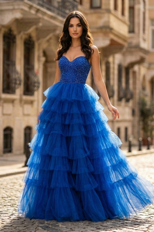 Bellamy Nell Royal Blue front view prom dress