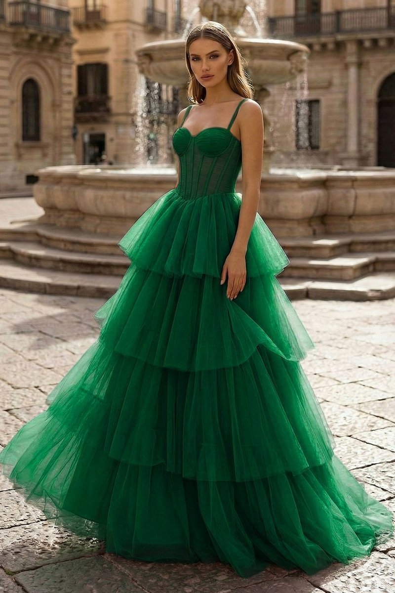 Aderyn Vale Emerald front view prom dress