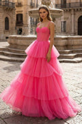 Aderyn Vale Hot Pink front view prom dress