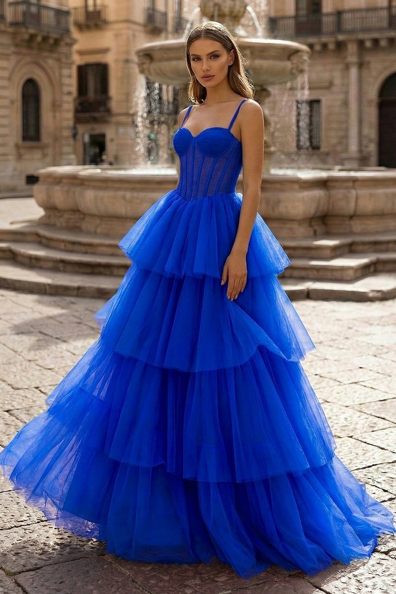 Aderyn Vale Royal Blue front view prom dress