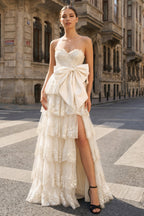 Emmeline Ivory front view prom dress