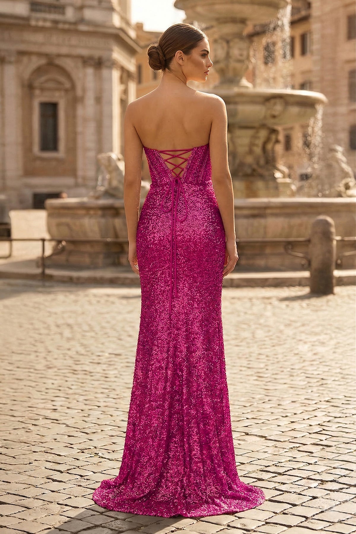 Gold Lace Mermaid Evening Dress with Sweetheart Neckline and Beading