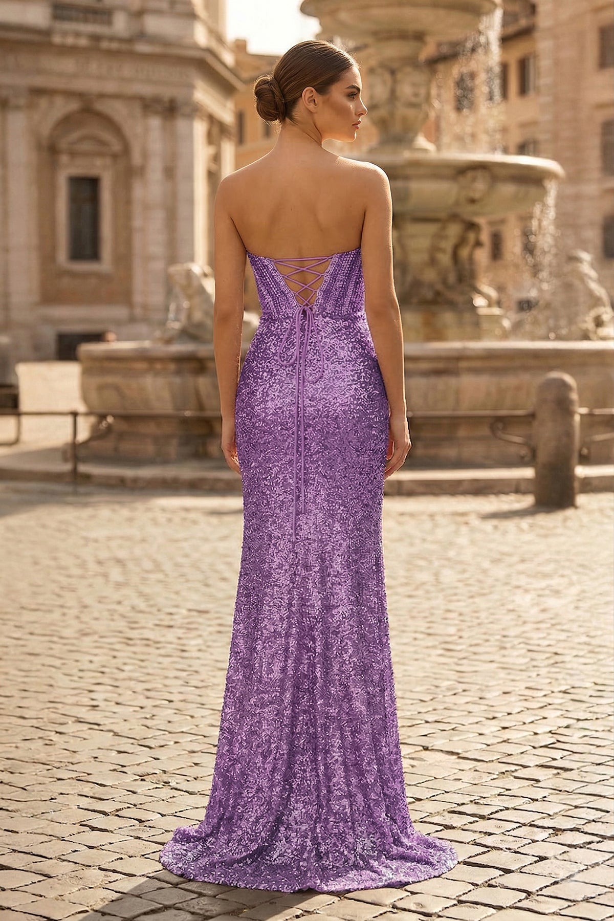 Gold Lace Mermaid Evening Dress with Sweetheart Neckline and Beading