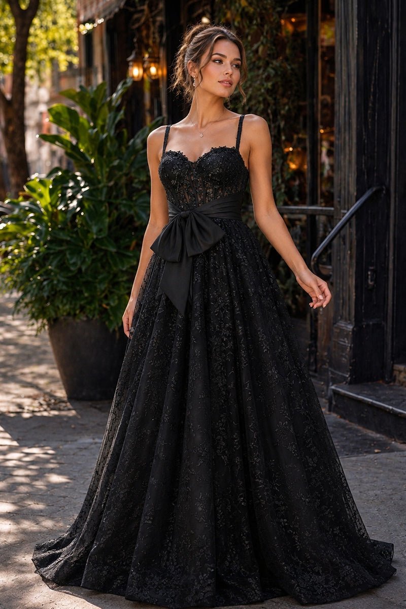 Aurelia Hope Black front view prom dress