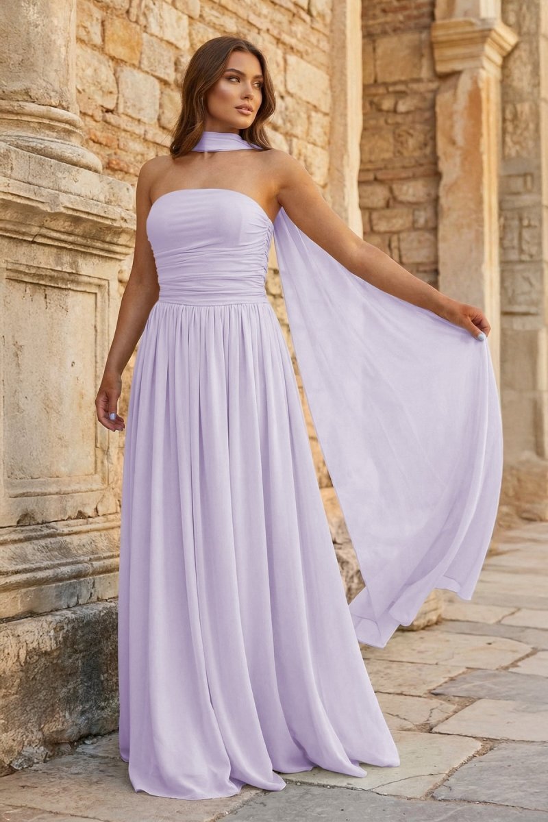 Xanthea Lavender front view prom dress