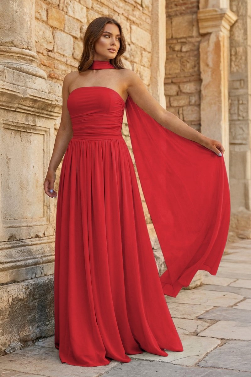 Xanthea Red front view prom dress