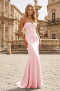 Sky Blue Mermaid Sweetheart Spandex Long Formal Prom Gown with Pleates