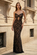 Maristella Joy Black front view prom dress