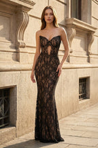 Maristella Joy Black front view prom dress