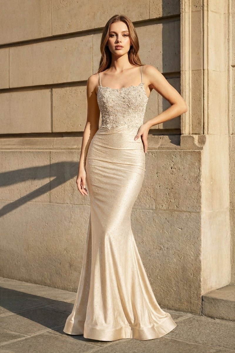 Mermaid Spaghetti Straps Dark Green Long Formal Prom Gown with Appliques