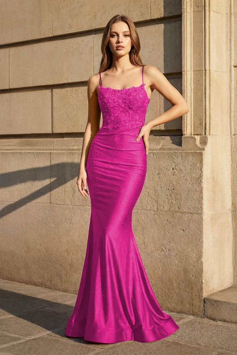 Mermaid Spaghetti Straps Dark Green Long Formal Prom Gown with Appliques