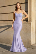 Mermaid Spaghetti Straps Dark Green Long Formal Prom Gown with Appliques