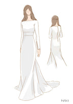 Diamond White Satin Mermaid Wedding Dress with Sweep Train
