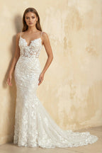 Aurelia Raine Diamond White front view wedding dress