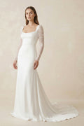 Bellamy Olive Diamond White front view wedding dress