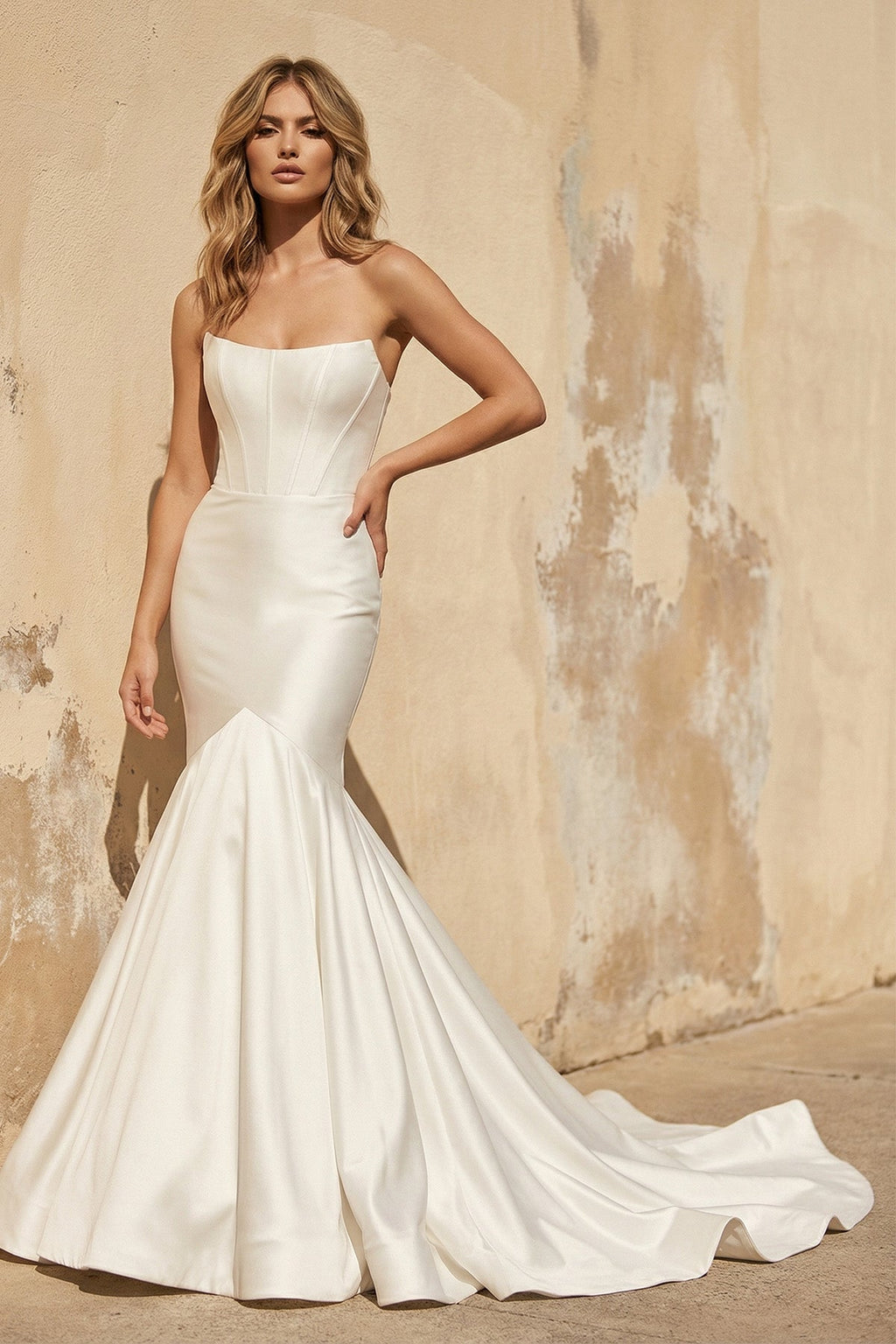 Bellamy Jane Diamond White front view wedding dress