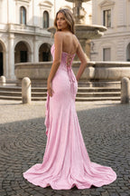 Tivona pink back view prom dress