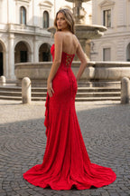 Tivona red back view prom dress