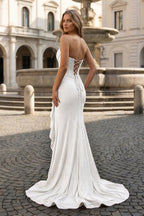 Tivona white back view prom dress