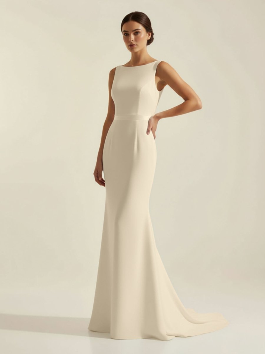 Verena Champagne front view wedding dress