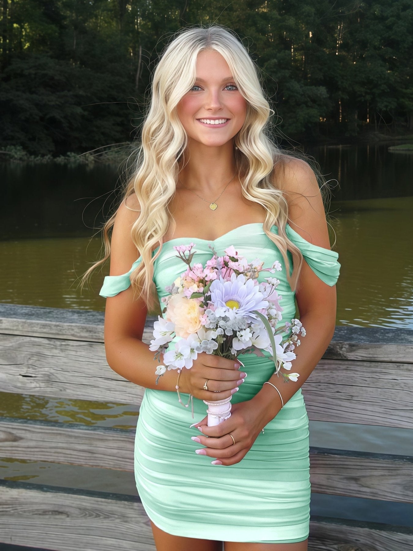 Pink Off The Shoulder Tulle Short Homecoming Dresses