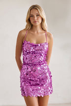 Delphine Purple front view homecoming dress