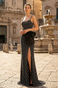 Yvette Black front view prom dress