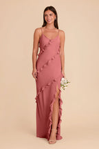 Vivienne Mulberry front view bridesmaid dress