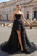 Winona Black front view prom dress