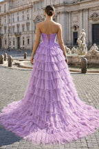 Vivienne Lavender back view prom dress