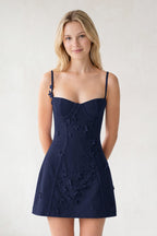 Ksenia Navy Blue side view homecoming dress