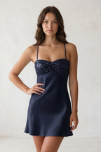 Avenna Navy Blue side view homecoming dress