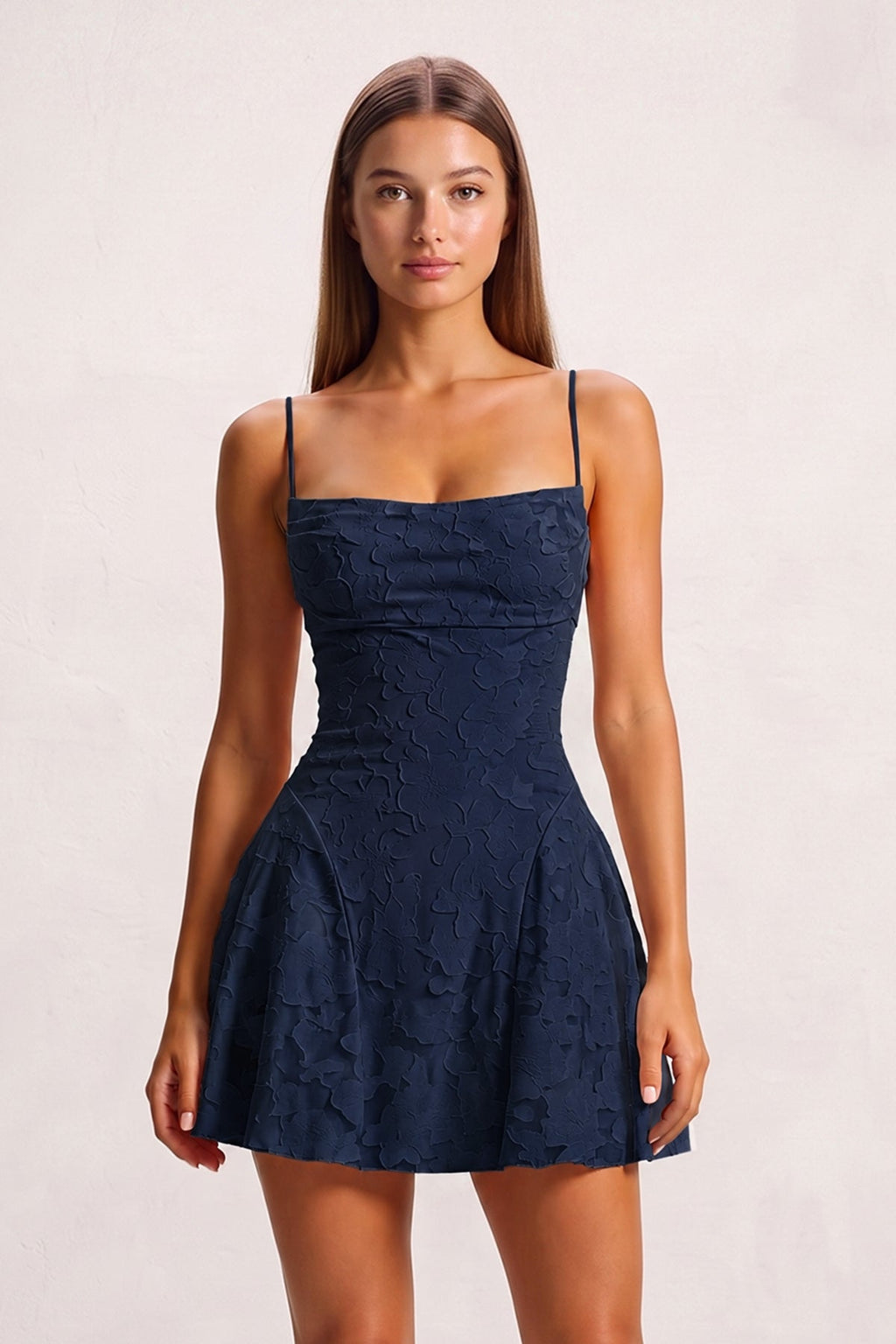Fiorella Navy Blue side view homecoming dress