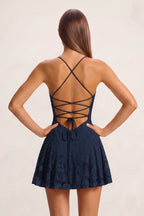 Fiorella Navy Blue detail 1 homecoming dress
