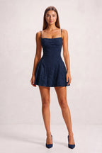 Fiorella Navy Blue detail 2 homecoming dress