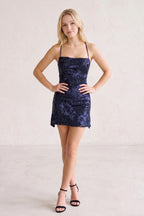 Jovienne Navy Blue detail 2 homecoming dress