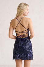 Jovienne Navy Blue detail 1 homecoming dress