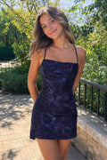 Jovienne Navy Blue front view homecoming dress