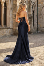 Valencia Noor Navy Blue back view prom dress